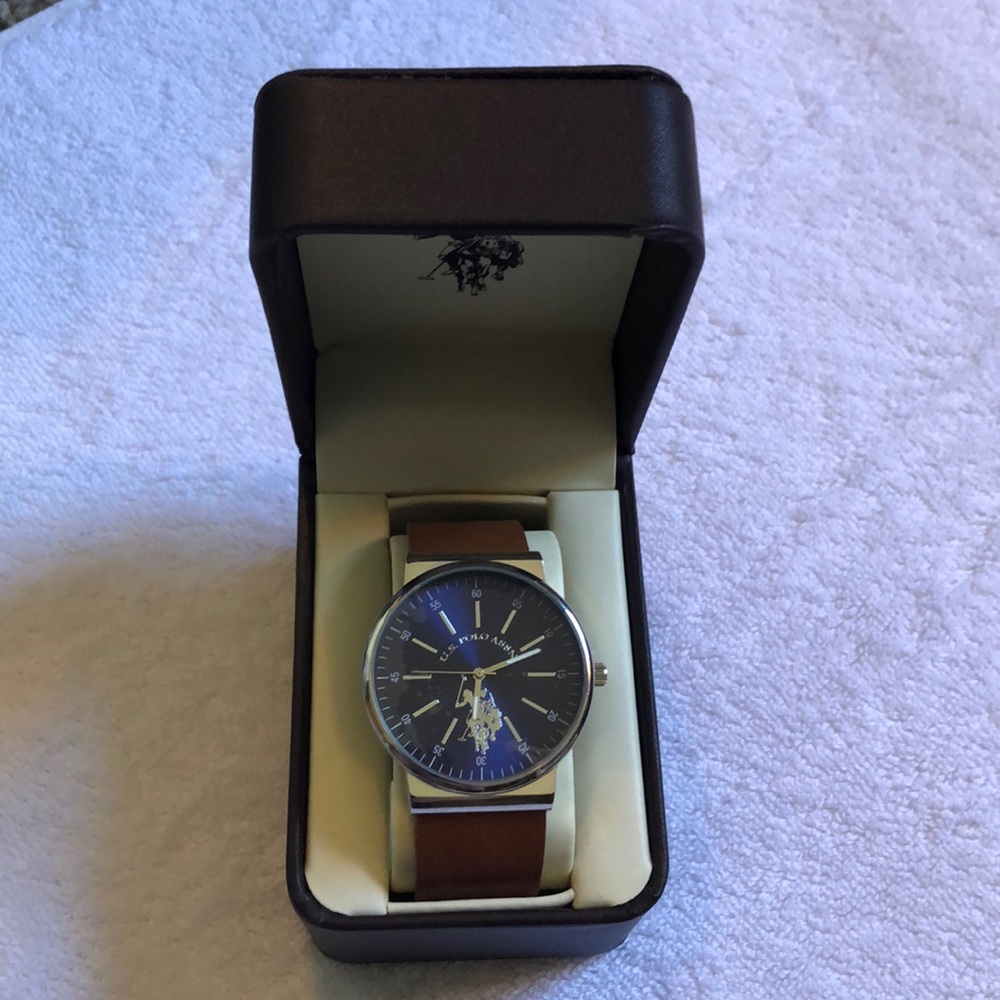 U.S. Polo Assn. Mens Brown Strap Watch-Usc50477